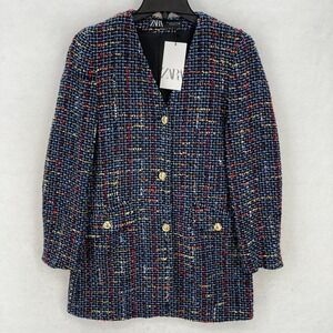 Zara Multicolor Tweed Blazer
